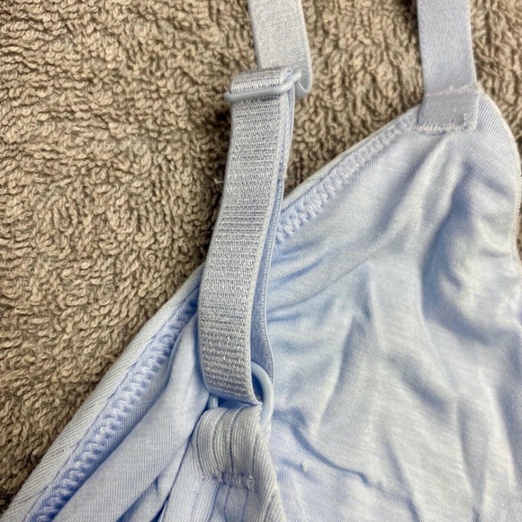 NWT Aerie Modal Ribbed Triangle Bralette - Eyelet Blue - M - Picture 3 of 6